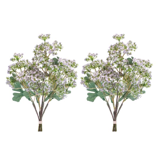 92459DS 15 in. Polyester & Plastic Angelica Bundle, Green & Purple - Set of 2